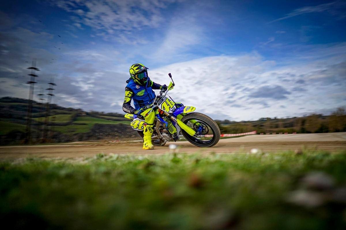 Valentino Rossi in action at his ranch in Italy.