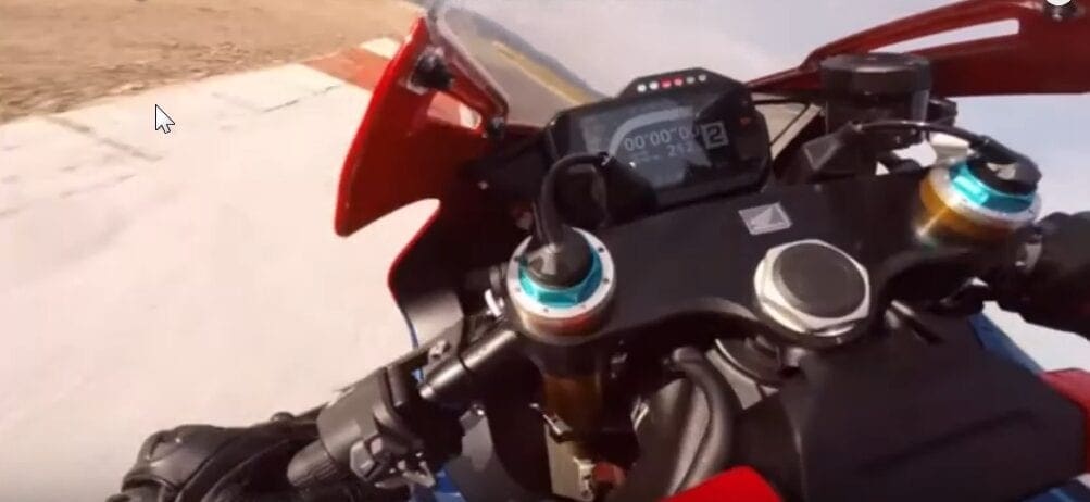 Is that 212km (137mph) in SECOND gear as the bike smashes off the redline? If so... well... Umm... blimey... loving this! 
