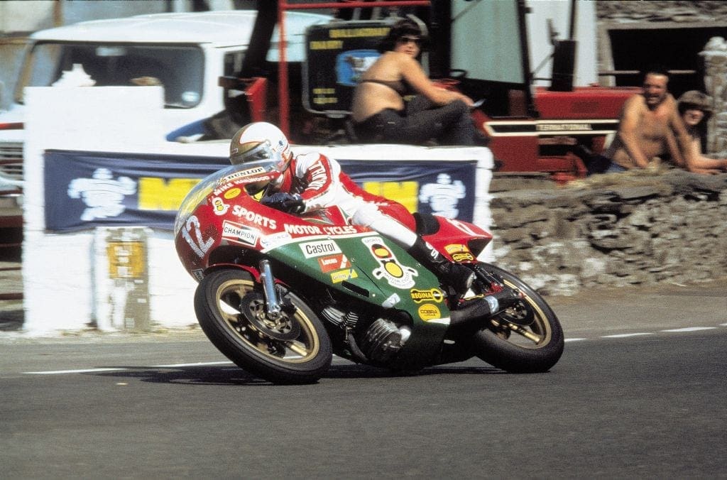 Making history on the Mountain, Mike Hailwood in 1978.