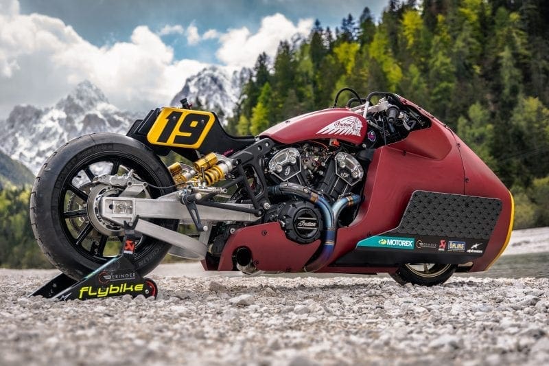 This is Indian Motorcycle’s Appaloosa V2.0 a straight-line ice-racer that’s right out of Mad Max