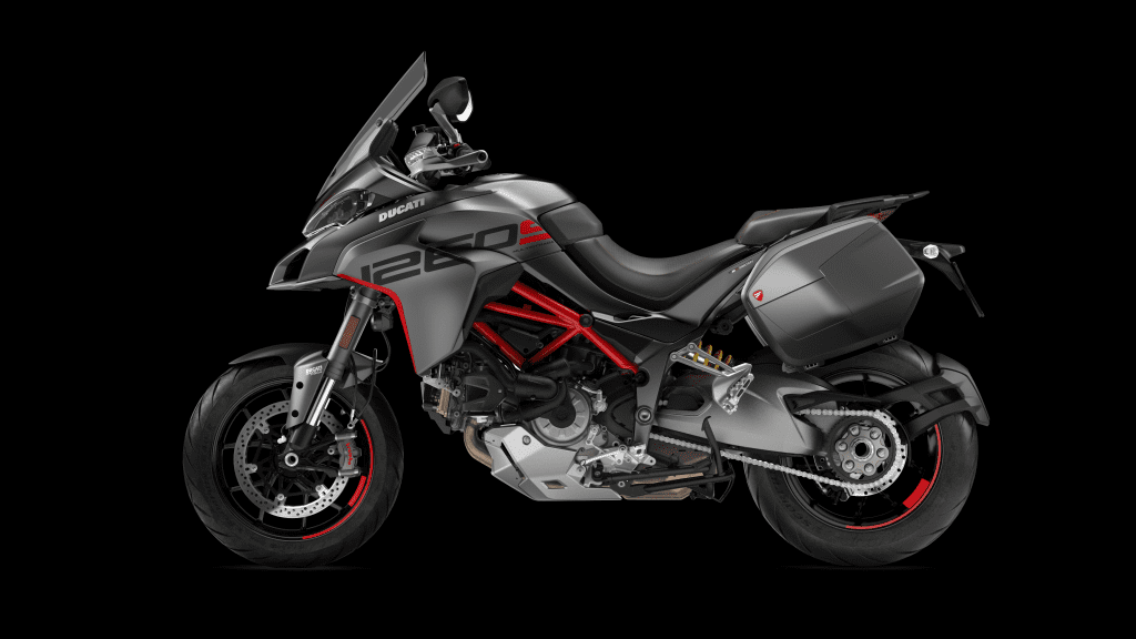 This is the current Ducati 1260 GT Multistrada, you can see how very different the new bike is to this L-twin-powered model. The V4 is chalk to the 2020 bike's cheese. 