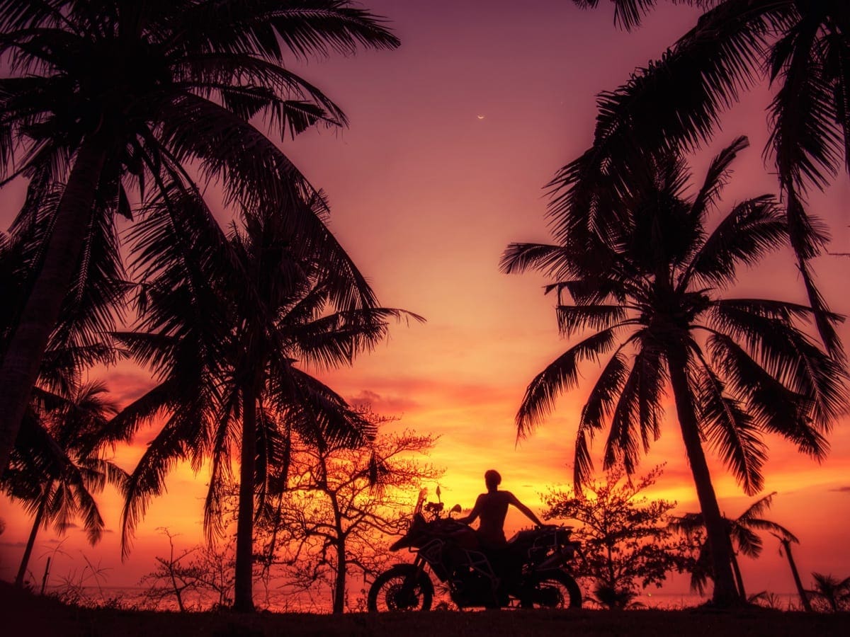 Zofia, motorcycle and a sunset