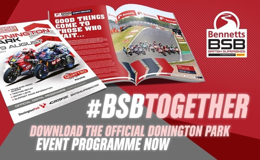 BSB: Get a FREE official programme for this weekend’s round at Donington Park. Download it NOW.