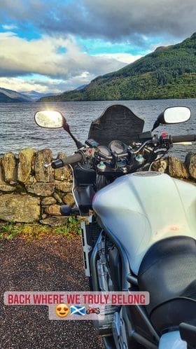 Siobhan's bike scenic shot with lake 2