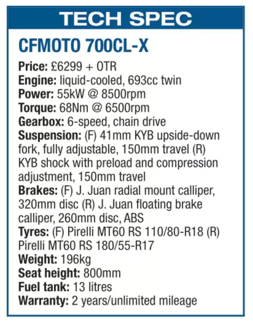 CFMOTO 700CL-X Tech Spec