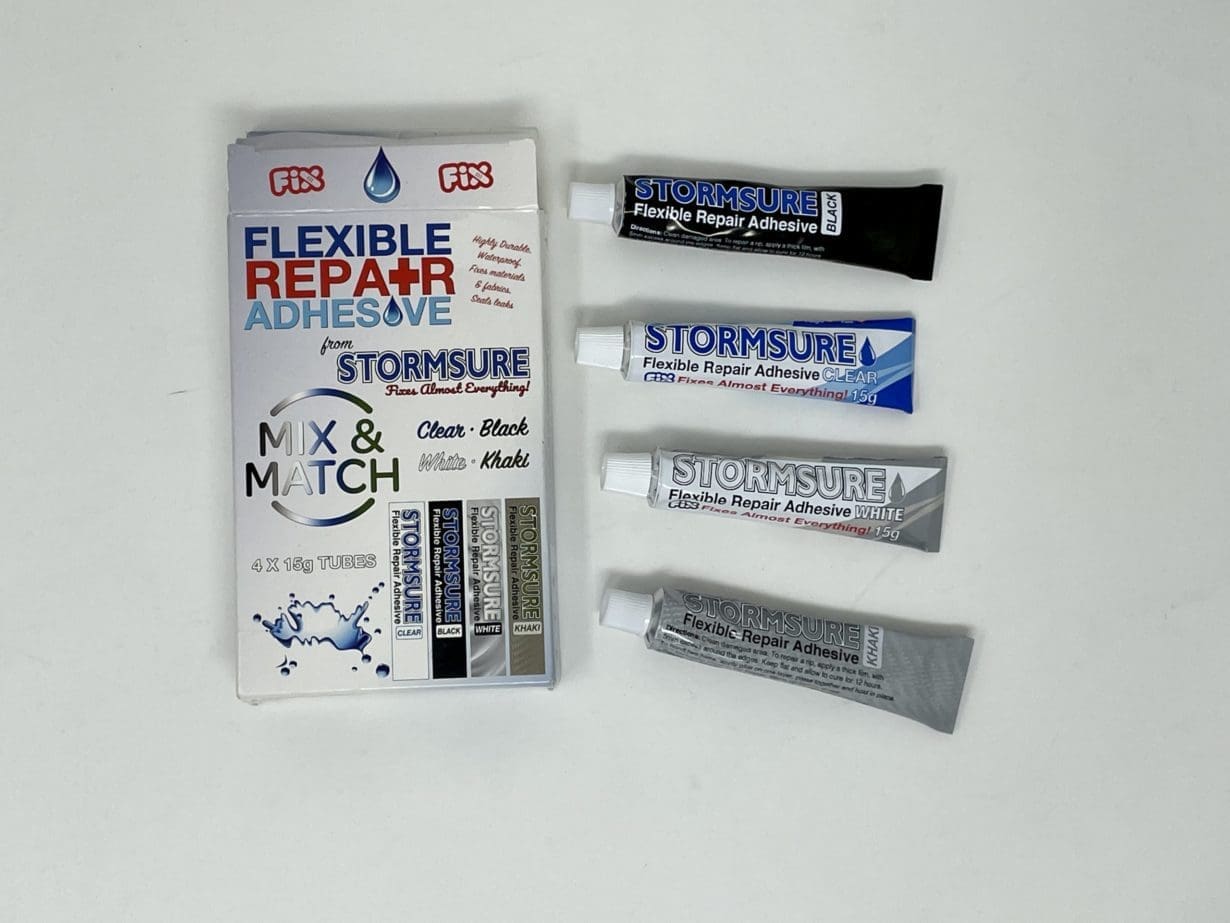 Products: Stormsure waterproofing, repair adhesive and repair tape