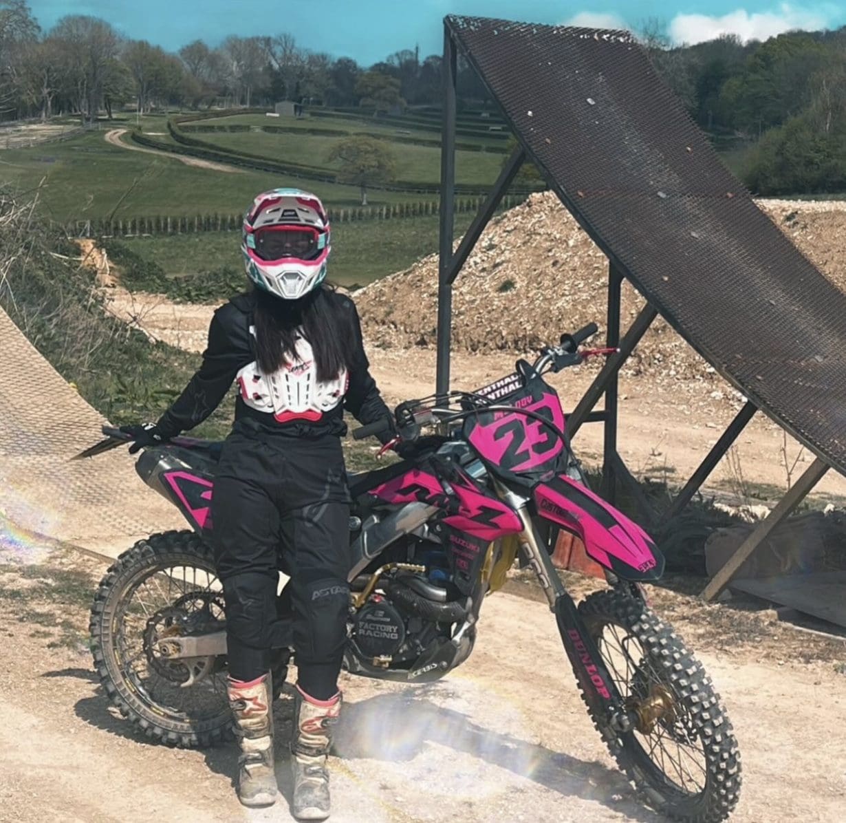 Melody and her pink RMZ