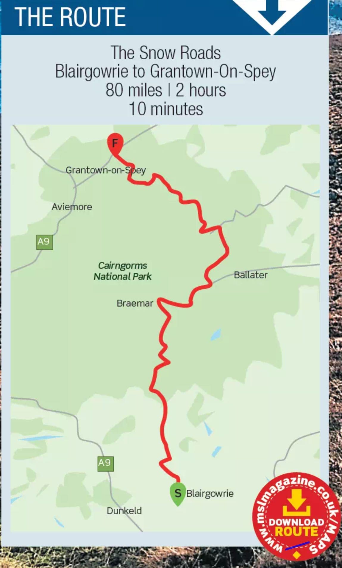 Cairngorms route map