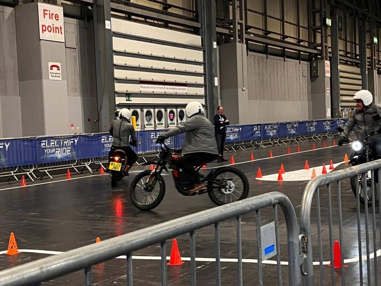 Test riding with the T&D powertrain at Motorcycle Live