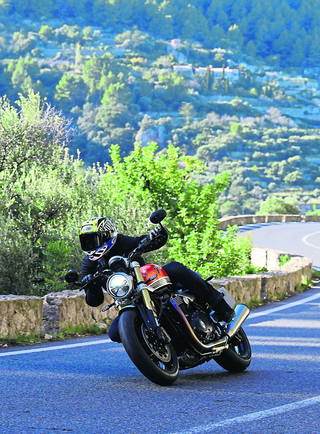 Motorcycle going round a bend