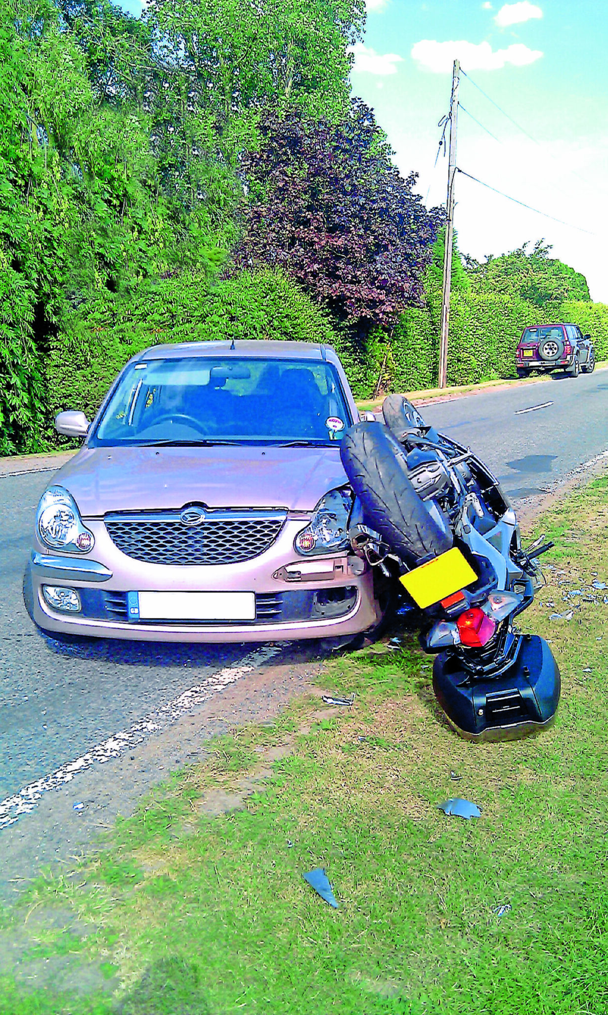 Bike hits car