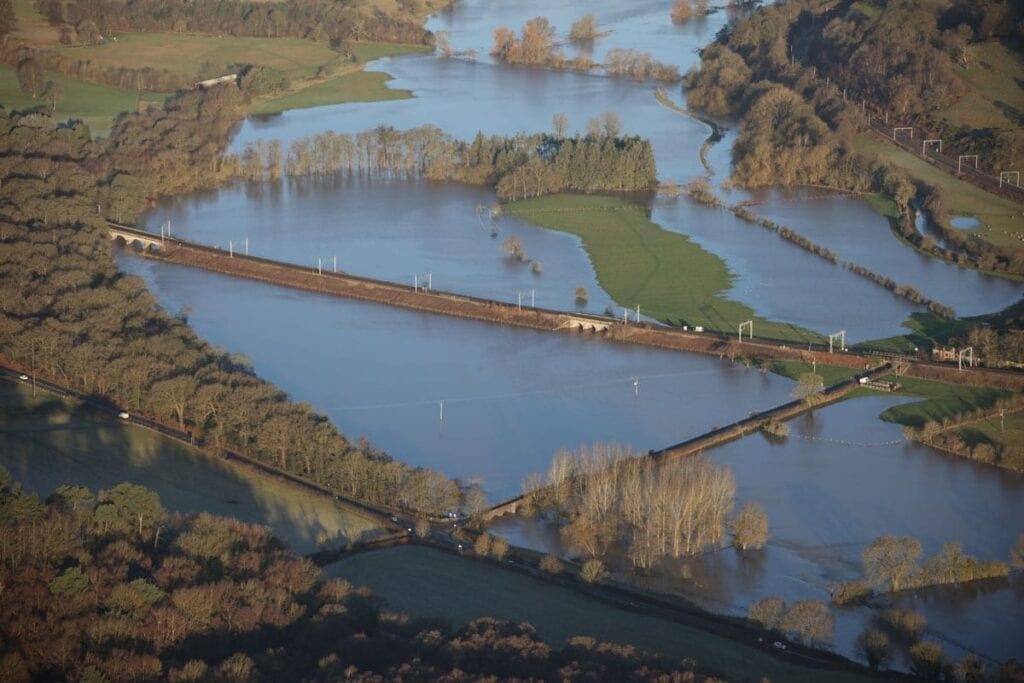 Storm Christoph impact on railway