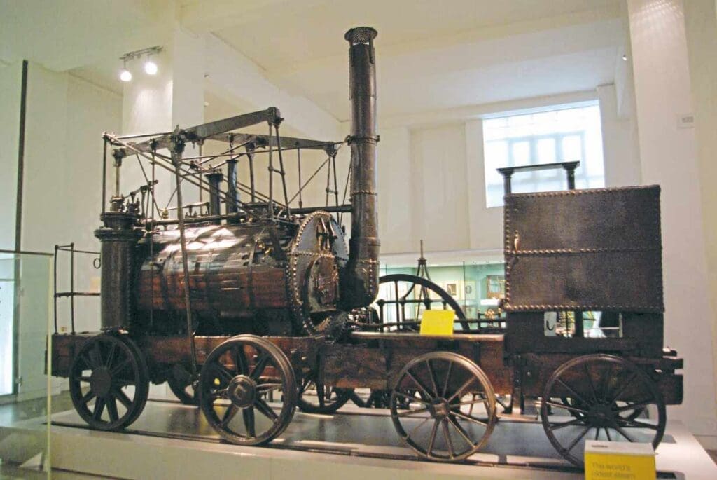 Puffing Billy – the world’s oldest surviving steam railway locomotive – in the Science Museum in London. ROBIN JONES