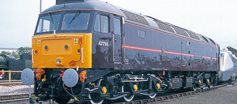 ‘Royal’ loco No. 47798 (formerly 1656), was one of a pair of Class 47s (the other was No. 47799) employed on Royal Train duties (and painted accordingly) between 1995-2004. The machine is seen at the NRM, York, on May 25, 2004 where it is now preserved.