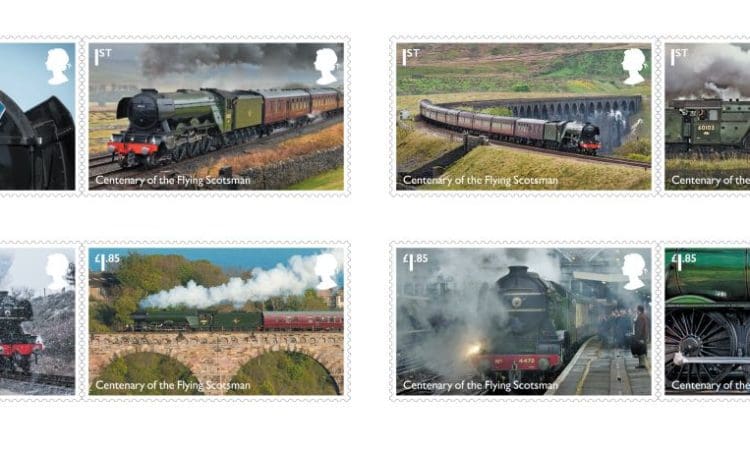 Flying Scotsman centenary stamps will be last to feature Queen Elizabeth’s silhouette