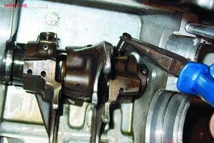 Assembling a Yamaha XS650 motorcycle engine and gearbox