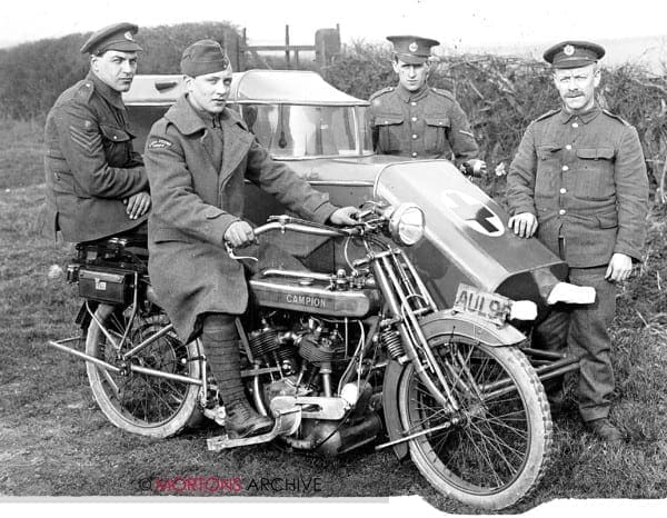 First World War - A Campion sidecar ambulance, in April 1918.