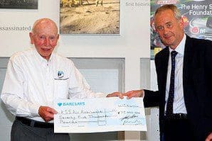 John Surtees presents £75,000 cheque to Air Ambulance charity