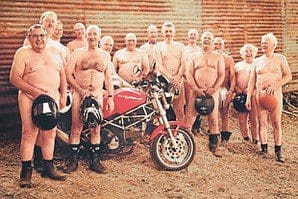 Cheeky chaps ride naked for charity