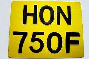‘Honda’ motorcycle number plate going under the hammer