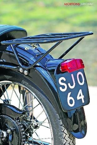 AJS Model 18S rear wheel and mudguard