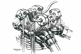 Triumph Ricardo four valve motorcycle engine