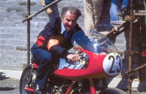 Ken himself, on Arthur Wheeler's Moto Guzzi 250.