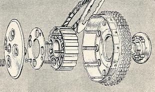 BSA A50 and A65 clutch assembly artwork