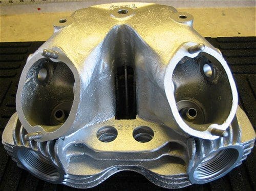 'The incredible casting complexity of the Hopwood twin's cylinder head.'