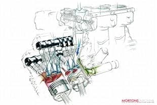 Yamaha FZ750 motorcycle engine schematic