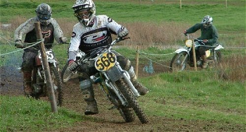 Two 380cc Greeves Griffon riders, 568 Alan Farmer and 465 Mark Fletcher are both front runners in the Greeves scrambles Series. Nice photos, too.