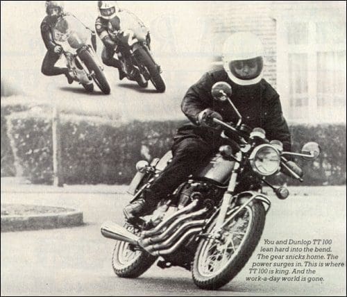 Period advert for Dunlop TT100s. Maybe this is what I thought I was buying...