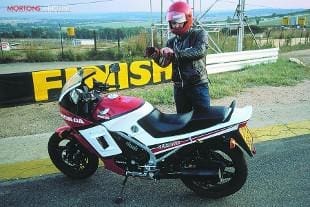 Honda VF500r at race circuit