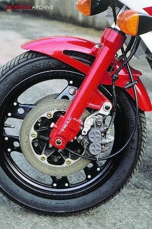 Honda VF motorcycle front end