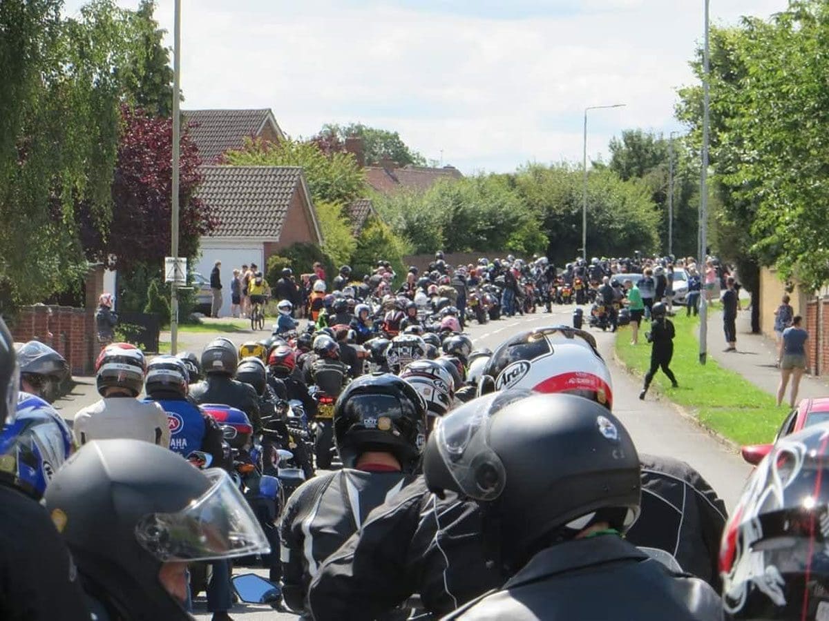 Motorcycle riders gather in Loughborough