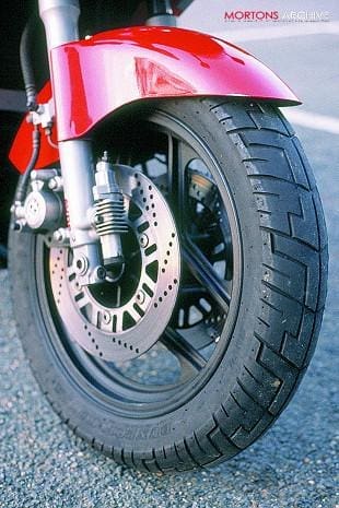 Kawasaki GPZ600R front forks, wheel and tyre