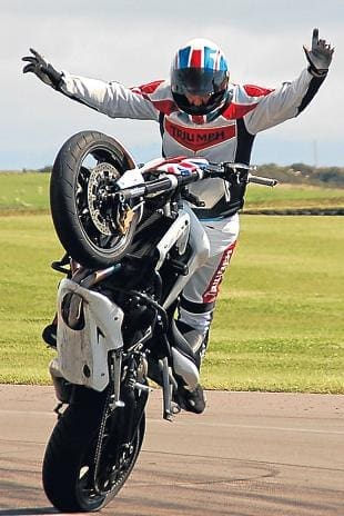 Spectacular motorcycle stunt displays by Kevin Carmichael at Scottish Bike Show