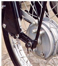Leading Link forks. Get the linkage lengths right and they're wonderful. Get the linkage lengths wrong and you end up with the Honda C50.