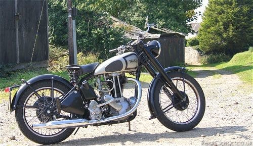 A Norton Model 18, yesterday. The relevance will become apparent...