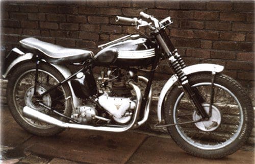 The 3T in its 1967 guise as a make believe trials bike. The clutch burnt out first time cross a field.