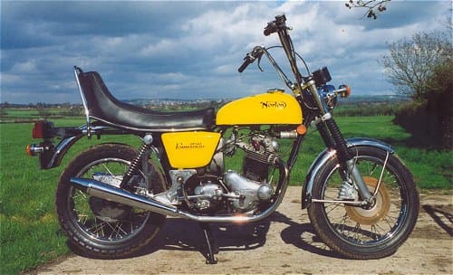 Norton Hi-Rifer, parked in a field yesterday. Hero phoning for RAC.