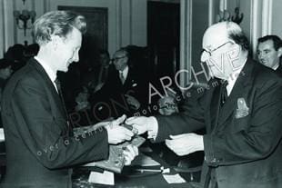 Pip Harris receives an award