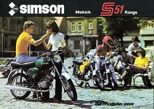 The 50cc Simson S51 range. The B-24 model is nearest camera