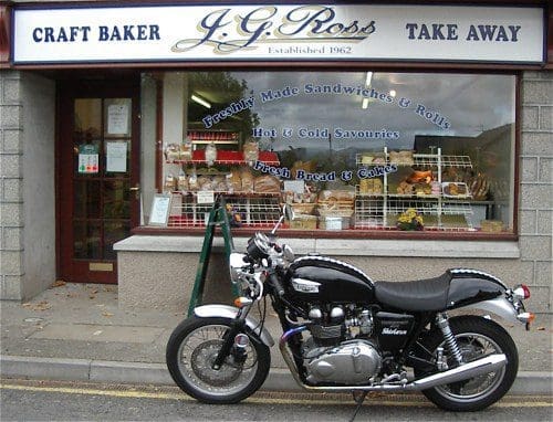 We know it's a cafÃ© racer, but a) we couldn't find a cafÃ©, and b) we think 'baker racer' sounds better