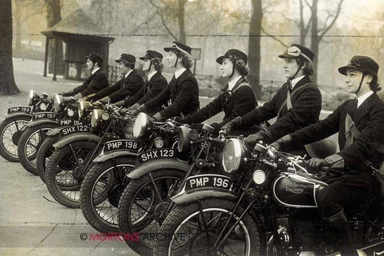 The despatch riders of the women's Royal Naval Service taken in 1941 during World War 2.. Photo: Mortons Archive