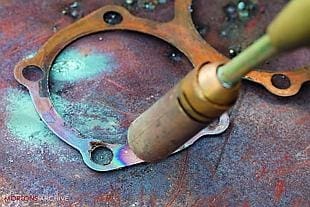 Annealing a copper motorcycle cylinder head gasket