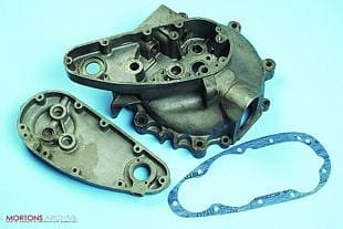 Engine crankcase assemblies and gasket