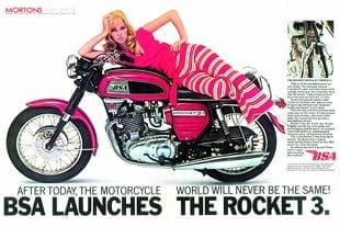 BSA Rocket Three classic British motorcycle, artwork