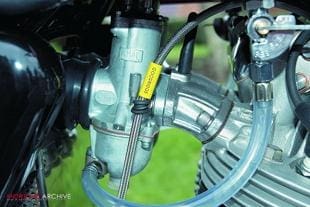 Norvil Norton Command classic British motorcycle, close up of carburettor