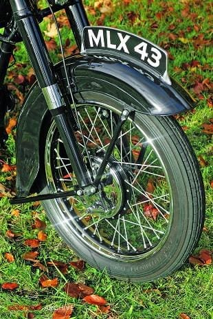 Ariel VB motorcycle front mudguard, wheel and brake image